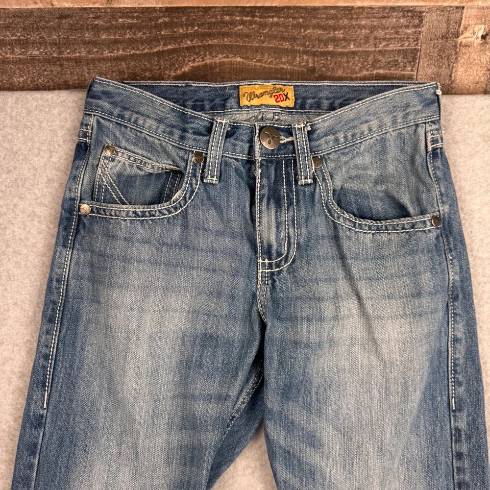 Wrangler 20X Jeans Mens 28x30 Bootcut Distressed Western Cowboy Rodeo 1042MWXLB